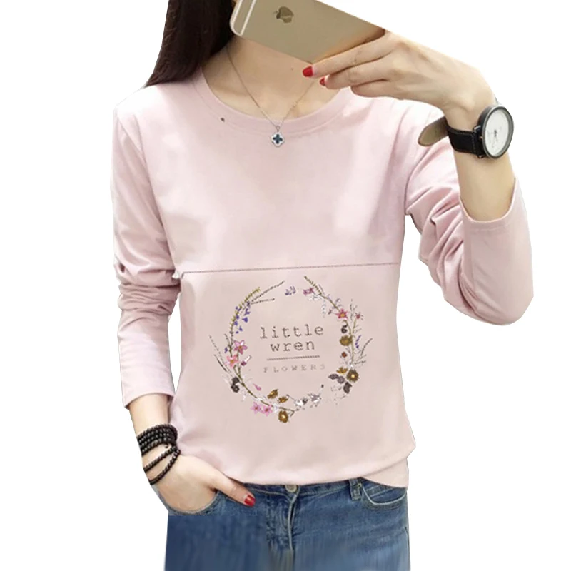 Maternity Nursing T Shirt Floral Print Breastfeeding Tops Pregnancy Casual Clothes For Pregnant 2018 Long Sleeve Fashion Top Tee