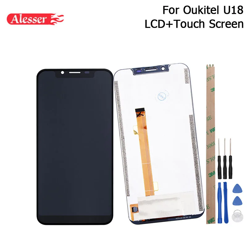 

Alesser For Oukitel U18 LCD Display and Touch Screen 5.85" Replacement Mobile Phone Accessories +Tools +Adhesive For Oukitel U18