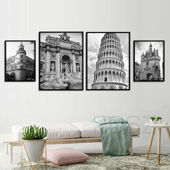 

Italy Colosseo Pisa Leaning Tower Building Nordic Poster And Prints Wall Art Canvas Painting Wall Pictures For Living Room Decor