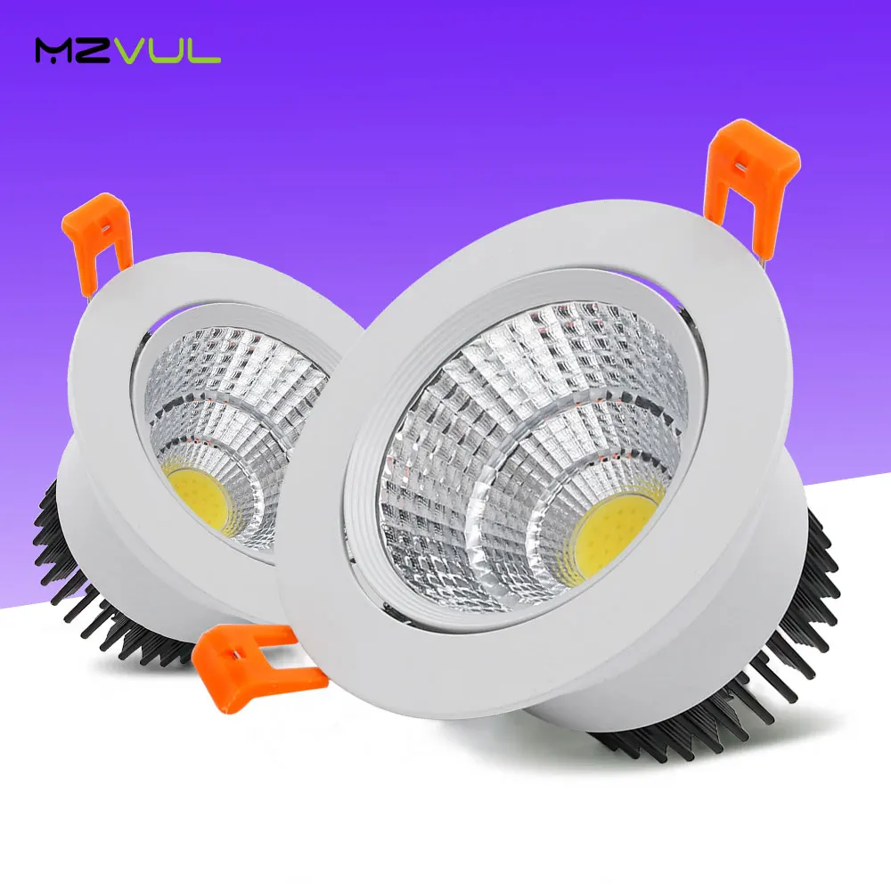 

Epistar COB LED Recessed Downlight Dimmable 5W 9W 12W LED Ceiling Spot Lamp AC220V Angle Adjustable Downlight Indoor Lighting