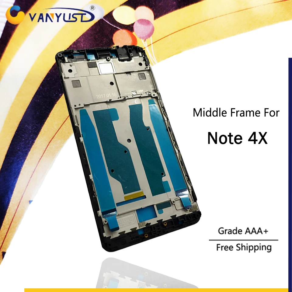

10Pcs/Lot Brand New Front LCD Housing Middle Faceplate Frame Bezel For Note 4X Snapdragon 625 Global Version Replacement Parts