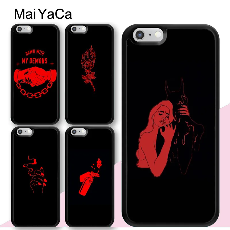 Maiyaca Black Red Doodles Aesthetics Phone Cases For Iphone 5 6s 7 8 Plus 11 12 Pro X Xr Xs Max Samsung Galaxy S6 S7 Edge S8 S9 Phone Case Covers Aliexpress