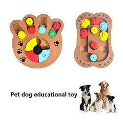 Горячее предложение дерево кормушка для собак игрушки в виде кости образования собаки игрушки-головоломки IQ обучающая игра плиты XH8Z DC14