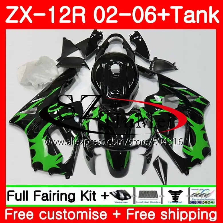 

Injection For KAWASAKI green flames NINJA ZX-12R ZX1200 CC 24HS19 ZX12R 02 03 04 05 06 ZX 12R 2002 2003 2004 2005 2006 Fairings