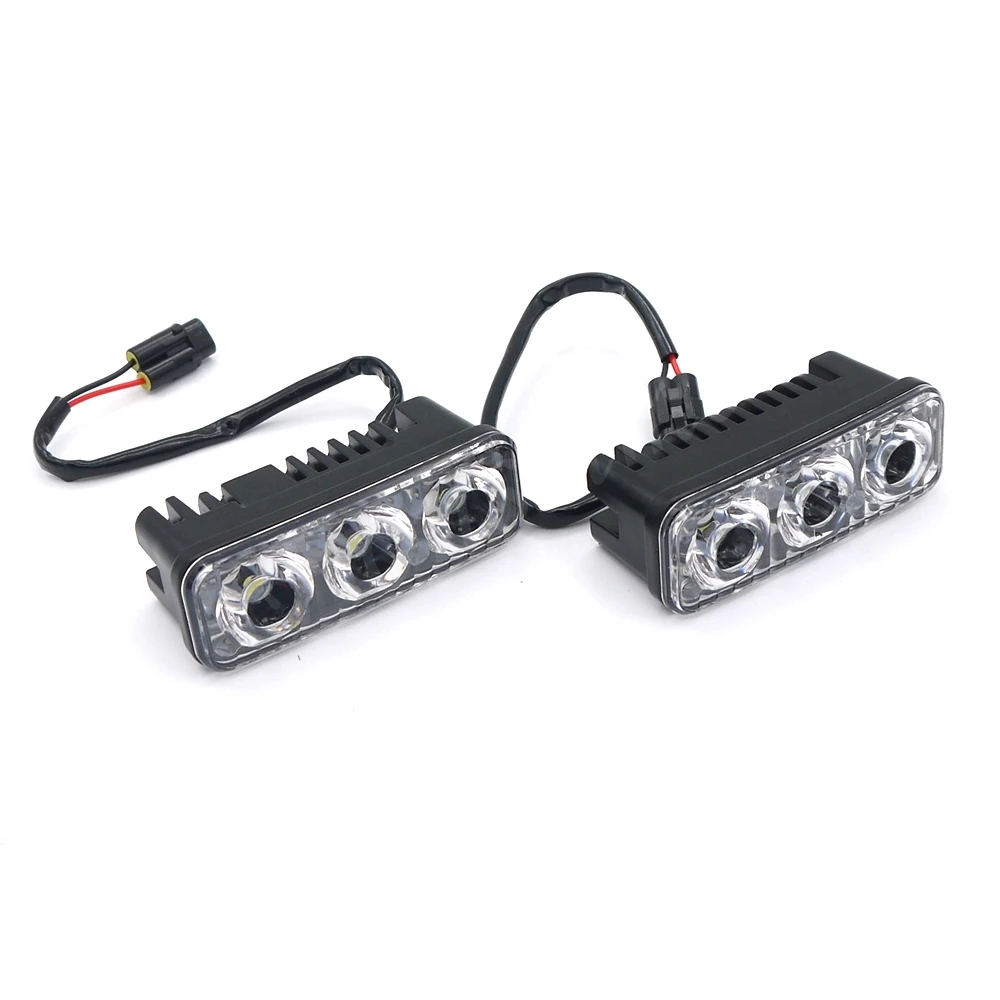 Eonstime 12 V/24 V DRL 3LED 4,5 W фары для автомобилей Водонепроницаемый дневные ходовые огни светильник Автомобильная Противо-Туманная лампа Алюминий объектив(эпистар) Выключите светильник s головной светильник s