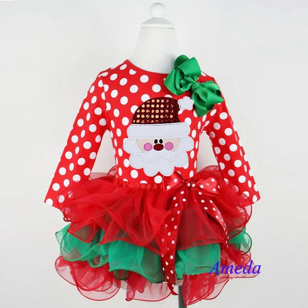 New 2017 Girl Christmas Dress Merry Christmas Santa Dresses