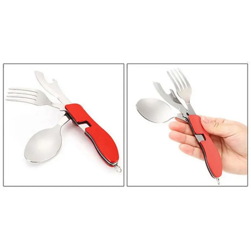 

Outdoor Camping Portable Collapsible Set With Knife Spoon Fork For Travel cutlery set for picnic