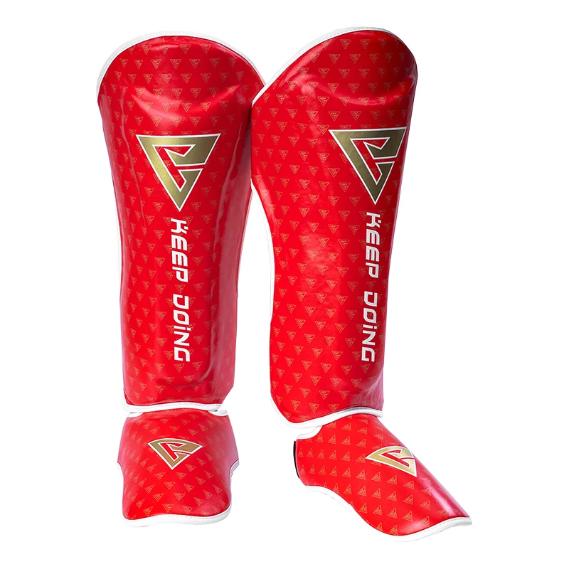 

BN DEFENDER Muay Thai Shin Guards Upgrade PU KickBoxing Ankle Protector MMA Training Leg Protection Boxing Sparring Shin Pads