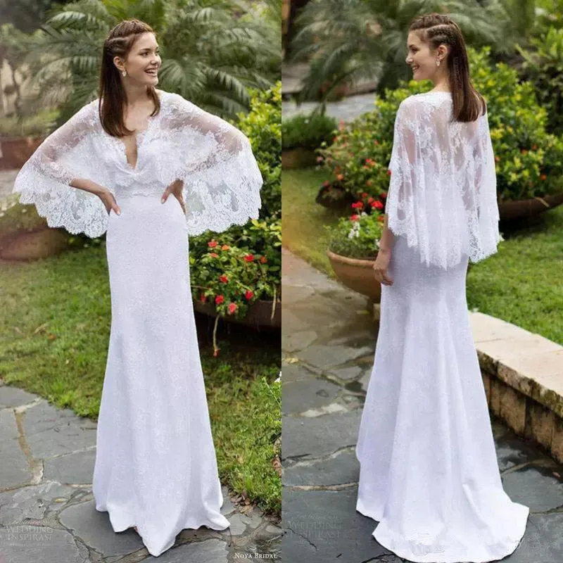 2017 Elegant Summer Beach Wedding Dresses with Detachable