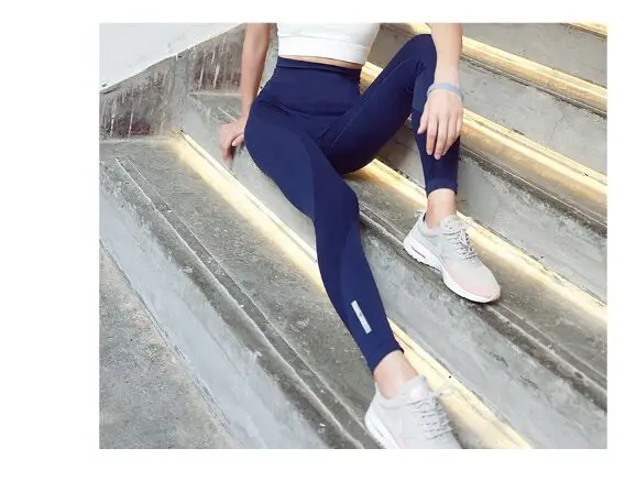 Elasticidade Cintura Alta Leggings Yoga para As