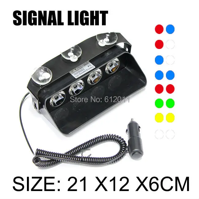 

All Colour 12W 4LEDS Emergency Strobe Flash Light Super Bright Dash Light AMBER GREEN WHITE BLUE RED