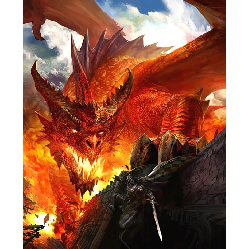 5D diy Diamond Painting full square animal Fantasy Dragon Embroidery Cross Stitch Mosaic decoration gift yy416 | Дом и сад