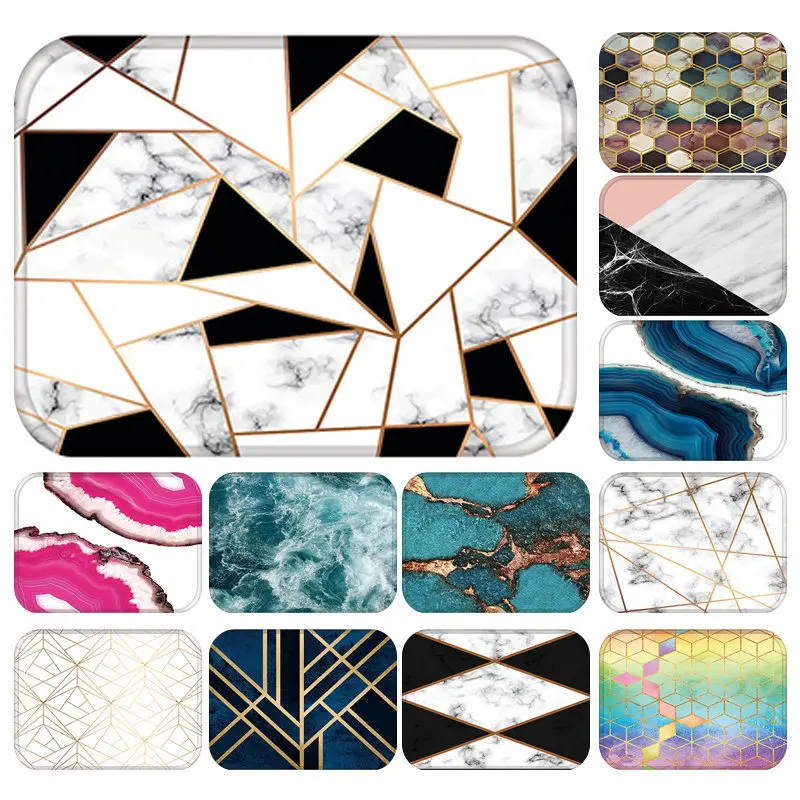 

Sea Geometric Anti-Slip Doormat Kitchen Entrance Door Mat Suede Velvet Carpet Rubber Colorful Indoor Floor Mats Rug 48267