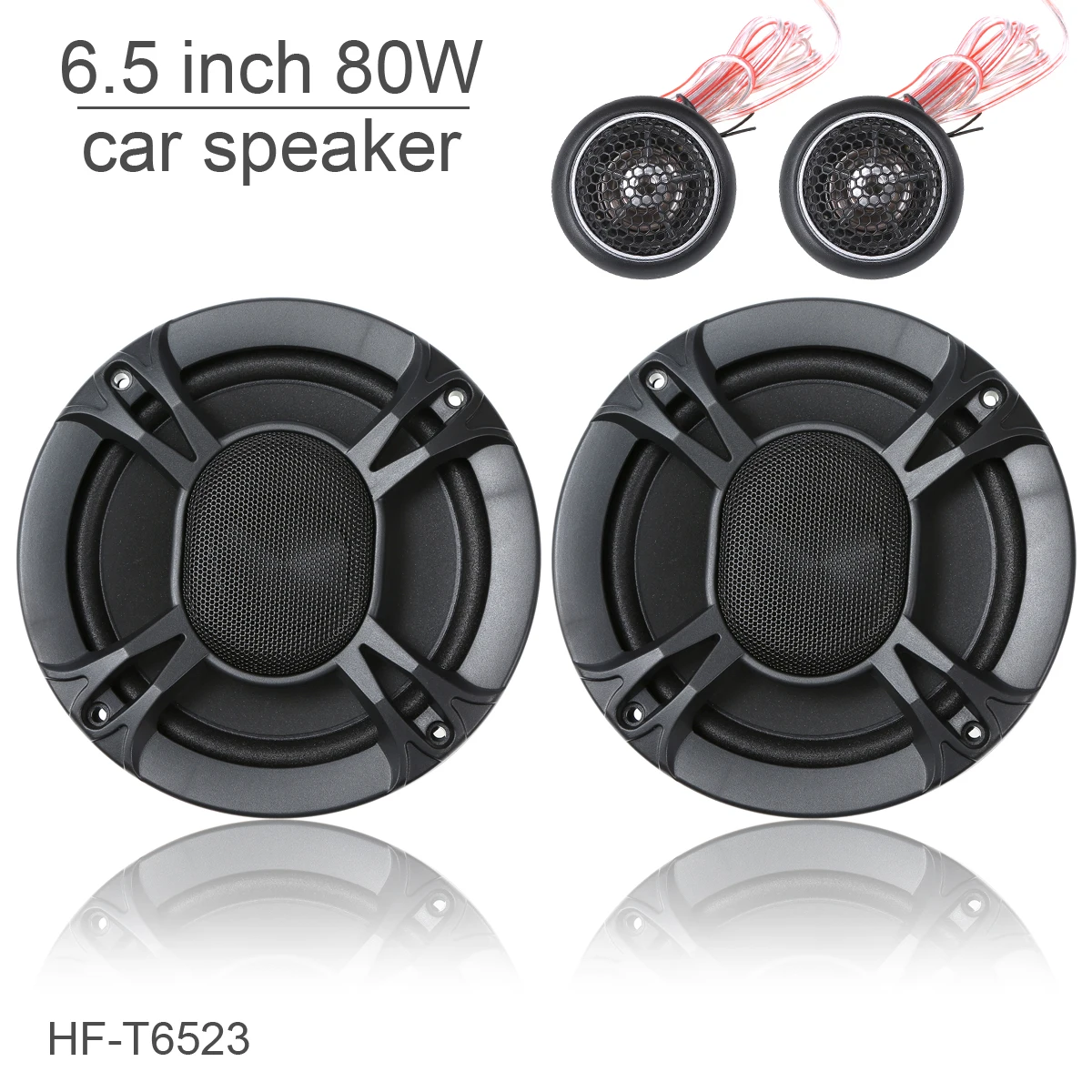 

HF-T6523 A Set 6.5 Inch 80W Coaxial Full Range Frequency Car Stereo Speaker with Tweeter and Frequency Divider for Cars