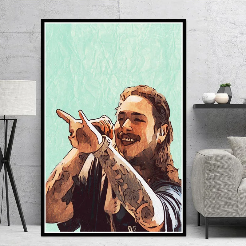 Post Malone хип хоп звезда художественный постер Картина Настенная картина домашний декор, плакаты и принты - Цвет: 0017