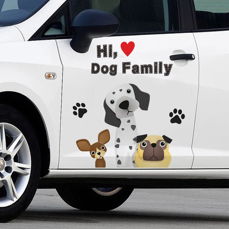 

Dog Family Paw Door Refrigerator Wall Stickers For Kids Rooms Pet Decoration Home Decor PVC Wall Mural Art Self Adhesive Poster