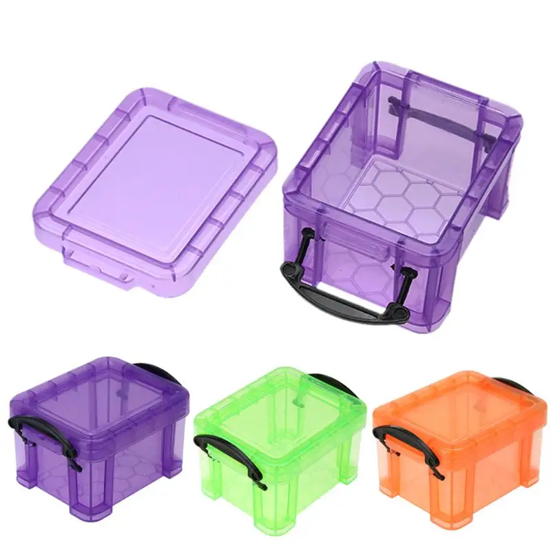 

3 Colors Cute Mini Desktop Storage Box Case Rhinestone Jewelry Diamond Painting Nail Art Drill Container Organizer Box E1