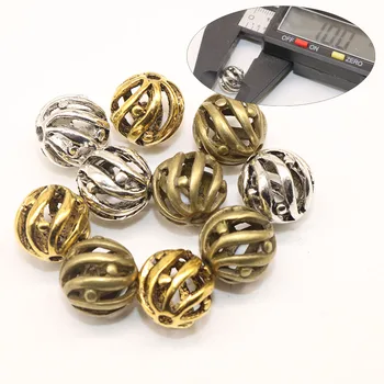 

10MM Antique Silver color Hollow beads Zinc Alloy Flowers Beads Gold Tibetan Spacer Bead Handmande for Jewelry DIY Making
