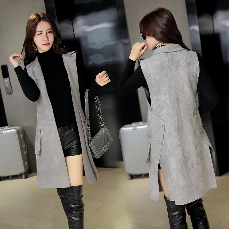

plus size vest women fashionable sleeveless female jacket winter coat long Korean vest jacket velvet Spring Autumn female vest