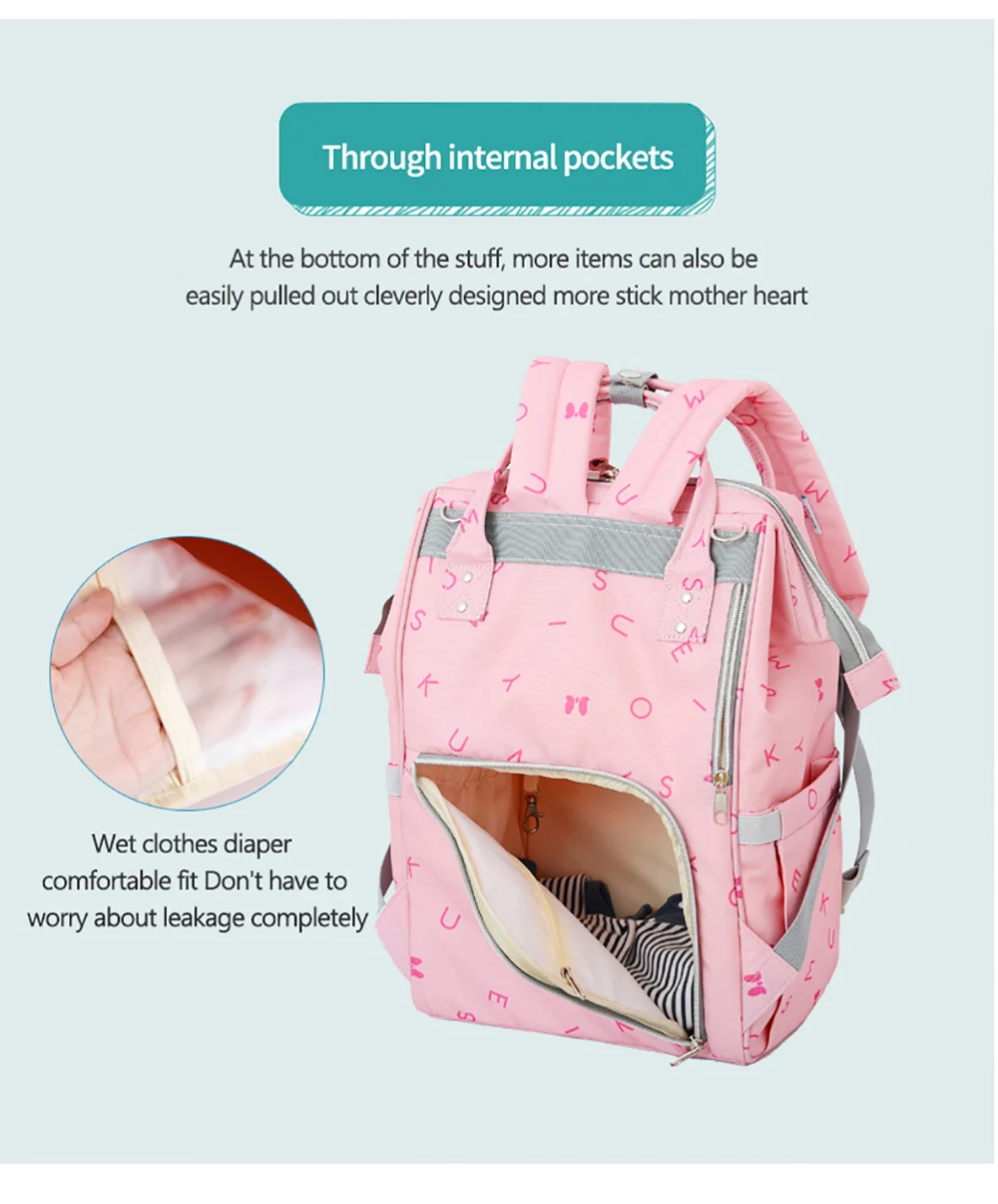 Disney Mummy Maternity Diaper Bags Backpack Larger Capacity Backpack Nappay Baby Bag Travel With Stoller Straps For Baby Care