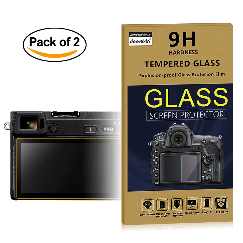 2x Self Adhesive 0.3mm Glass LCD Screen Protector for Sony Alpha A6300