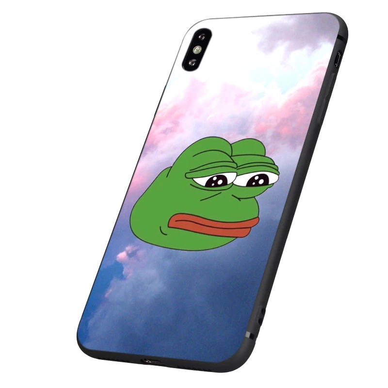 Черный чехол ТПУ для iphone 5 5s se 6 6s 7 8 plus x 10 чехол для iphone XR XS 11 pro MAX чехол интернет Meme Smug Frog Pepe