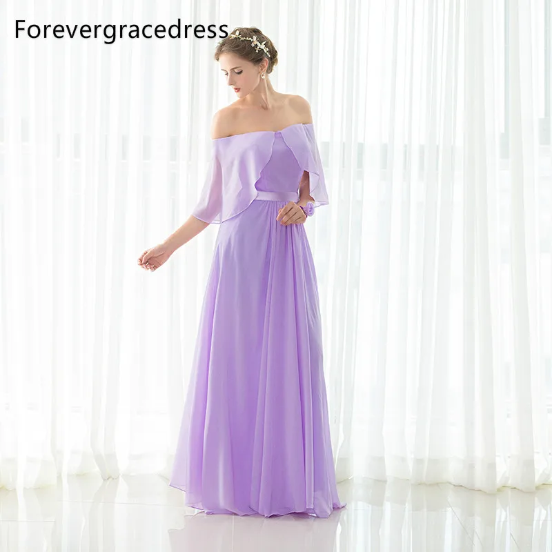 Forevergracedress Лаванда линия Длинные платье подружки невесты Новый с плеча шифон