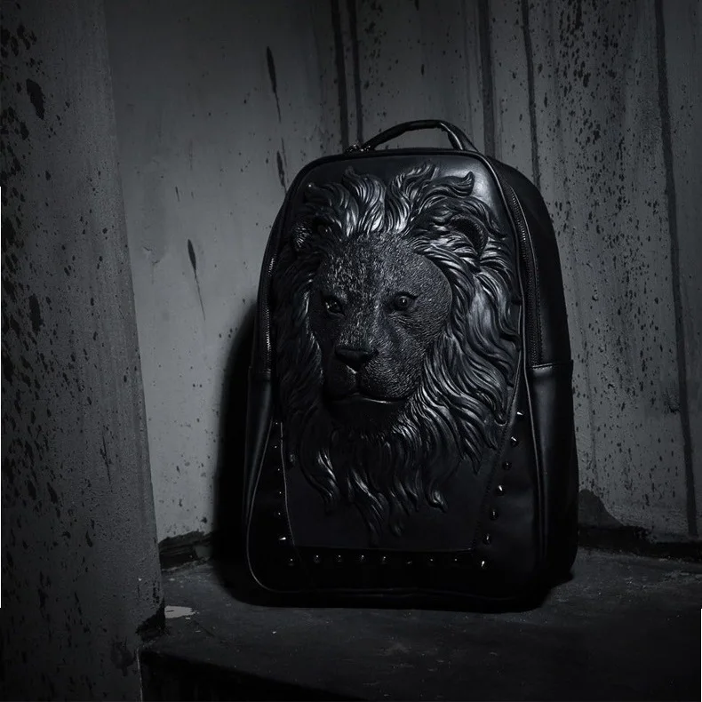 leather lion backpack