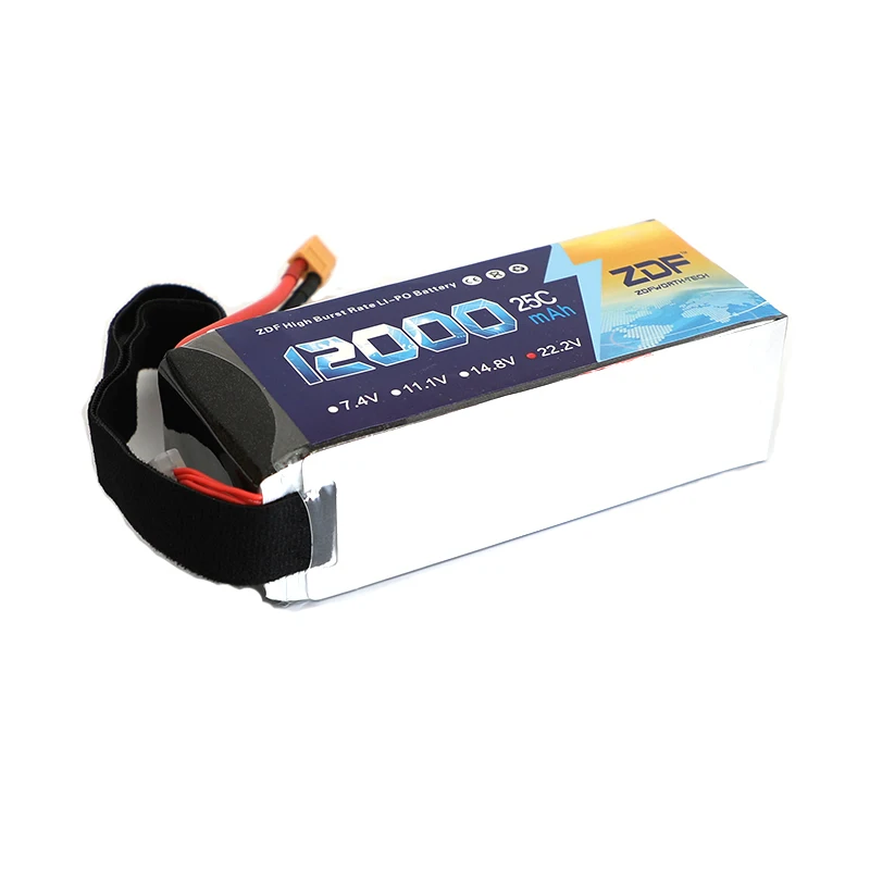 ZDF power RC Lipo батарея 6S 22,2 V 12000mAh 25C-50C для радиоуправляемого вертолета дрона FPV БПЛА машина для защиты растений