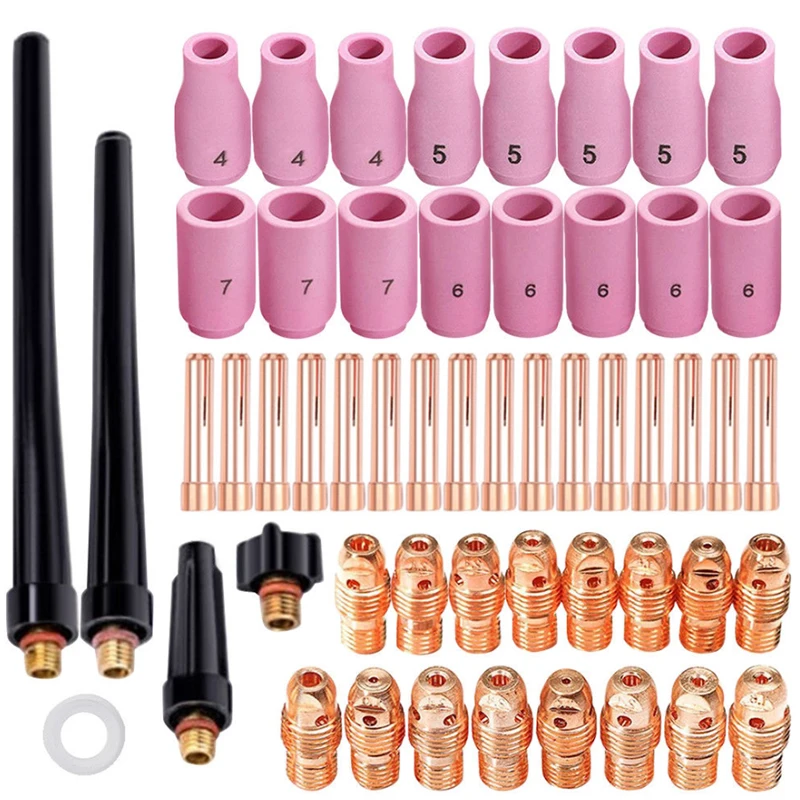 

Accessories TIG welding kit Replacement For WP-9/20/25 Equipment CNC 53pcs Set Torch Collet Body Consumable Cup