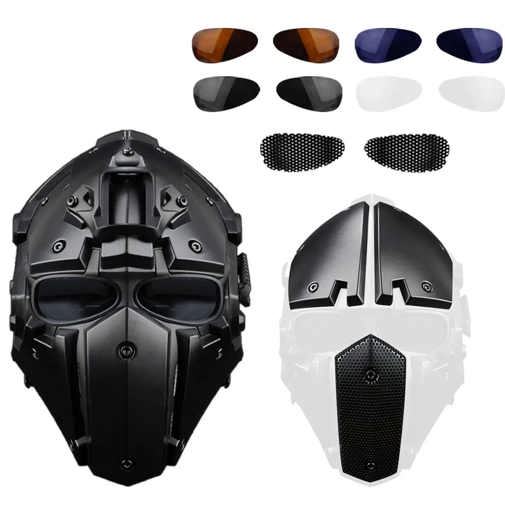 Мотоциклетные тактические шлемы с полным лицом обсидиан шлем мото гоночный велосипедный шлем подходит для военных тренировок на открытом воздухе Велоспорт 4 цвета - Цвет: Черный