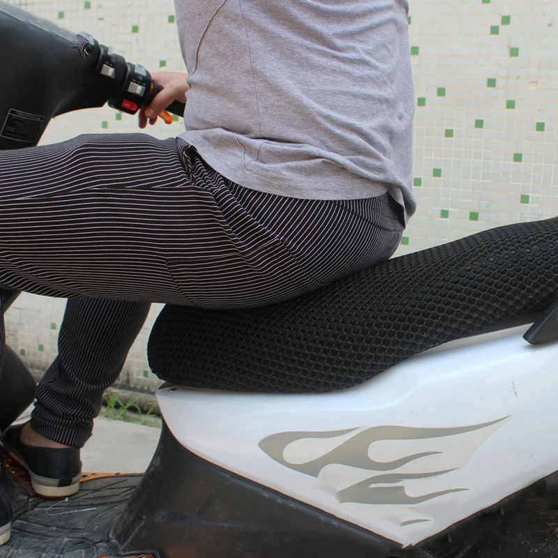 New Breathable Summer Cool 3D Mesh Motorcycle Moped Motorbike Scooter Seat Covers Cushion Anti-Slip Waterproof XL