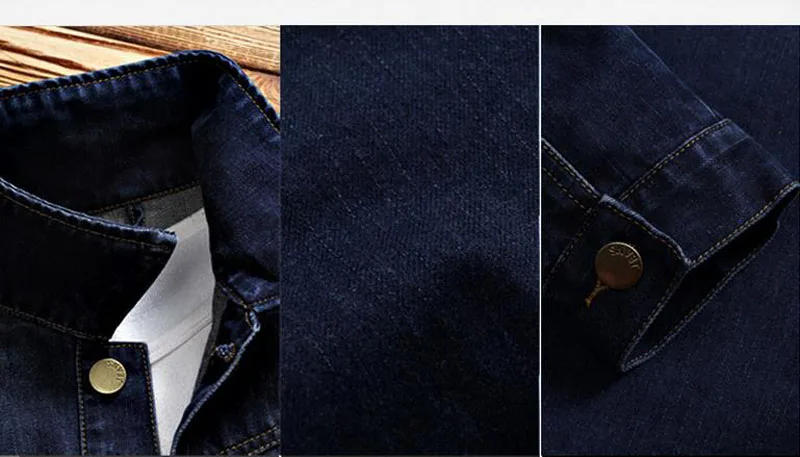 Весенние Новые брендовые джинсовая рубашка Для мужчин джинсы Slim Fit с длинным рукавом социальной платье Для мужчин s хлопок Повседневное