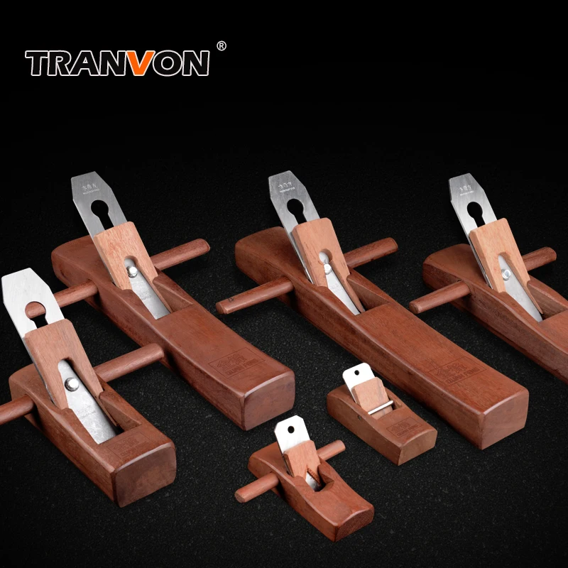 TRANVON Hand Plane Wood Planer Rosewood PlaneFlat Wood Plane Bottom Edged Hand Planer Blades For
