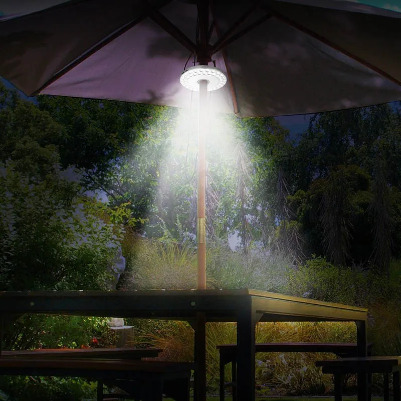 2017 New 48 LED Outdoor Umbrella Night White Lamp Pole Light Patio Yard