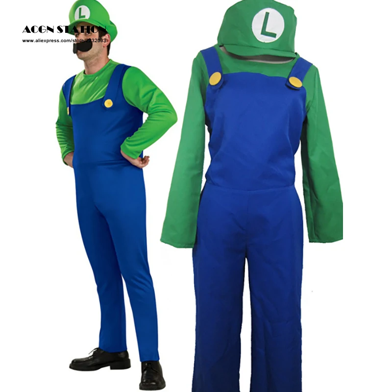 

2016 New Fashionable Super Mario Bros Luigi Mario Cosplay Costume