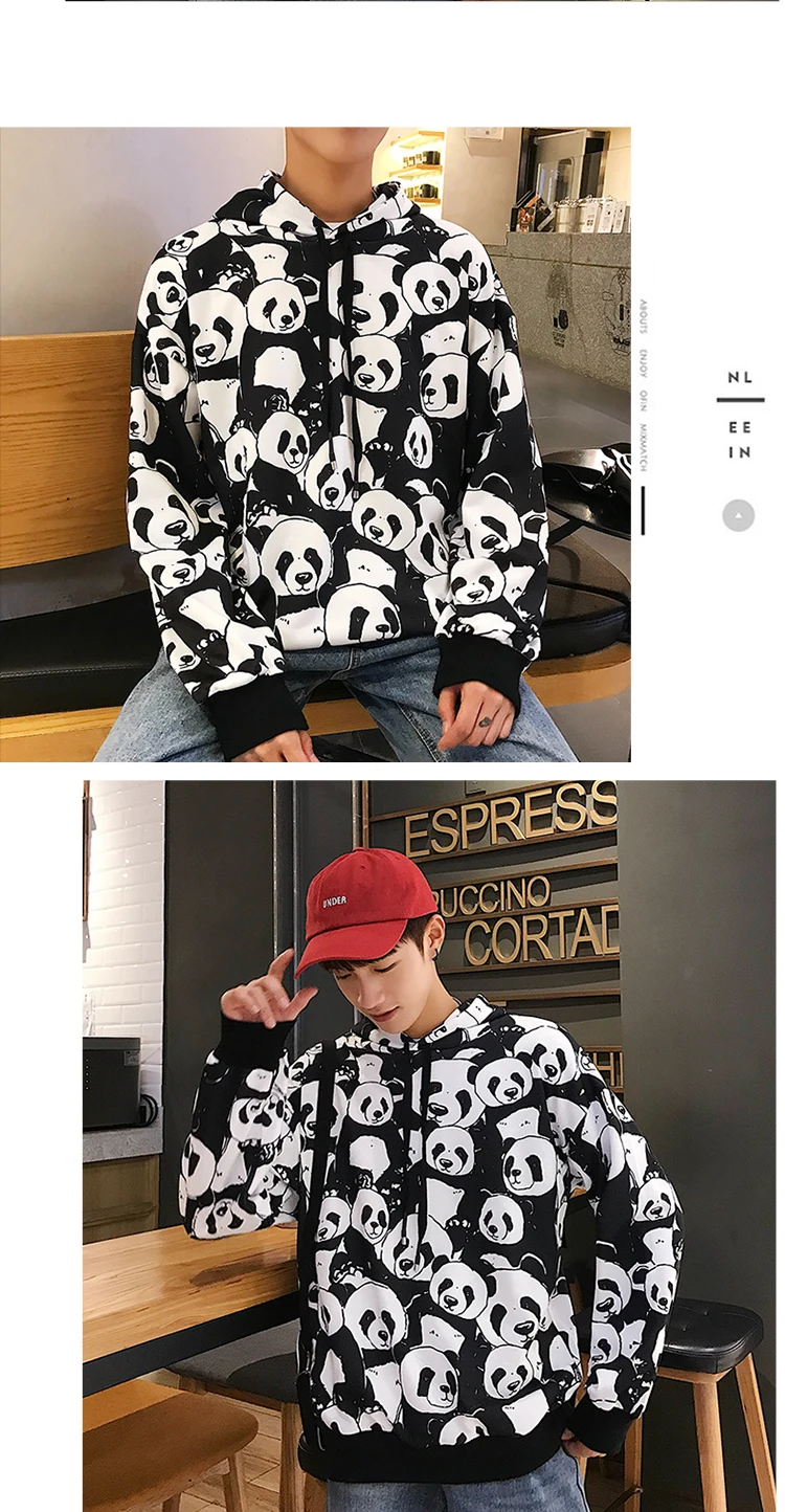 Hoodies New Autumn hoody Men's Hooded Pullover Korean Version Tide Brand Students Loose Long-sleeved Hip-hop Sports Harajuku