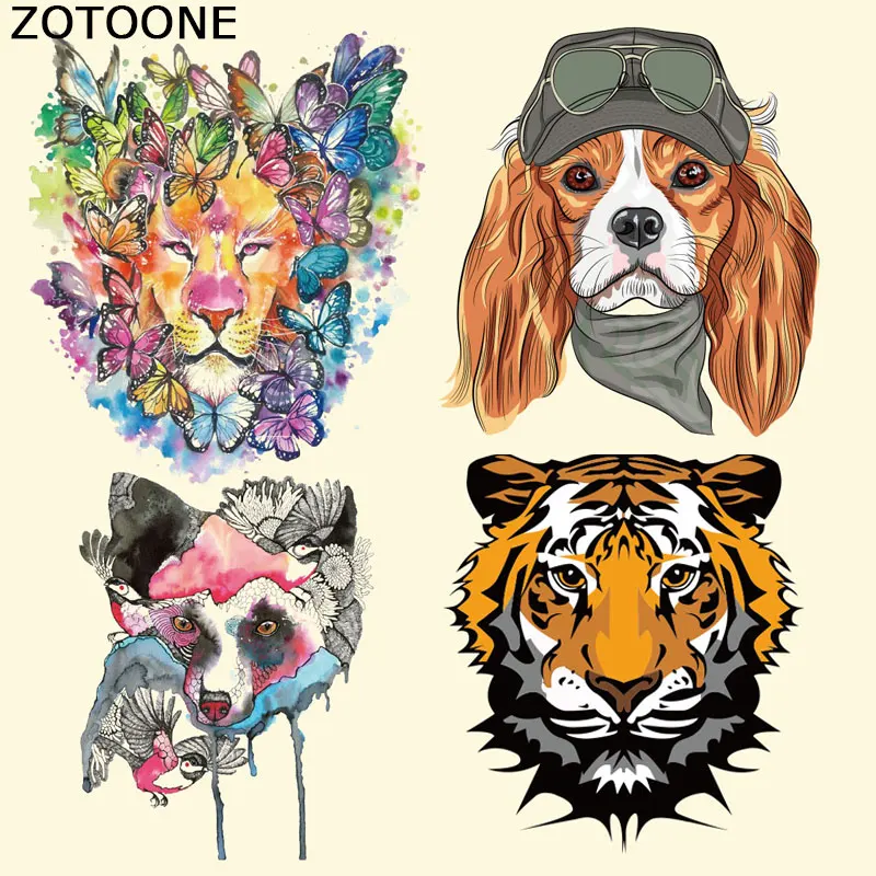 ZOTOONE красочный Тигр патч для переноса утюгом нашивки одежды с животными из