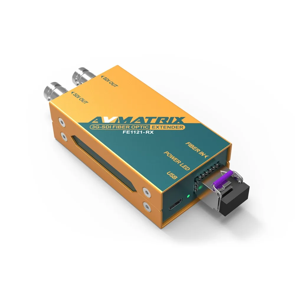 AVMATRIX FE1121 3G-SDI Fiber Optic Extender 20km Local SDI Loop Out and Dual SDI outputs and Supports 3G/HD/SD Signals