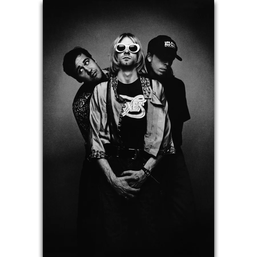 

S2667 The Nirvana Band Kurt Cobain Rock Music Band Wall Art Painting Print On Silk Canvas Poster Home Decoration