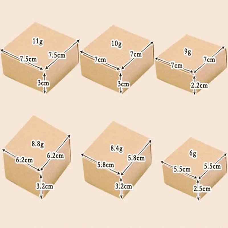 Cardboard Mini Box 9 Sizes DIY Kraft Paper Box Soap Box Jewelry Packing Gift Box 50pcs/lot PP060501