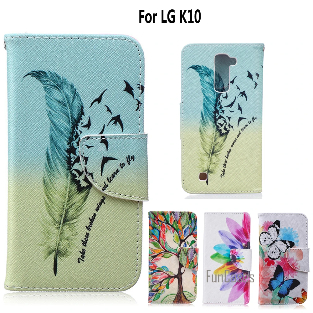 Для Coque LG K10 LTE чехол для Fundas M2 K420N K430 K430ds 5.3 дюймов + подставка визитница Капа |