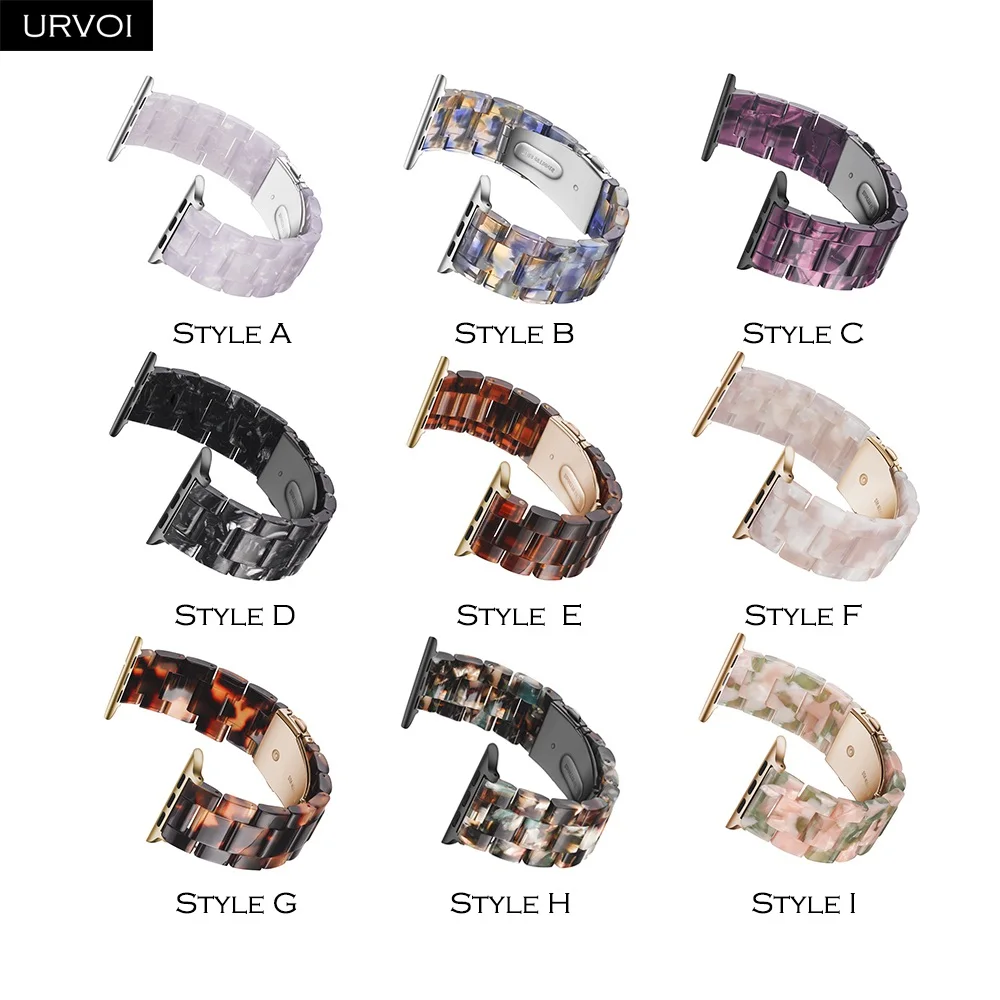 URVOI band для Apple Watch series 6 SE 5 4 321 link браслет 3 ряда полимерный ремешок iWatch модный дизайн