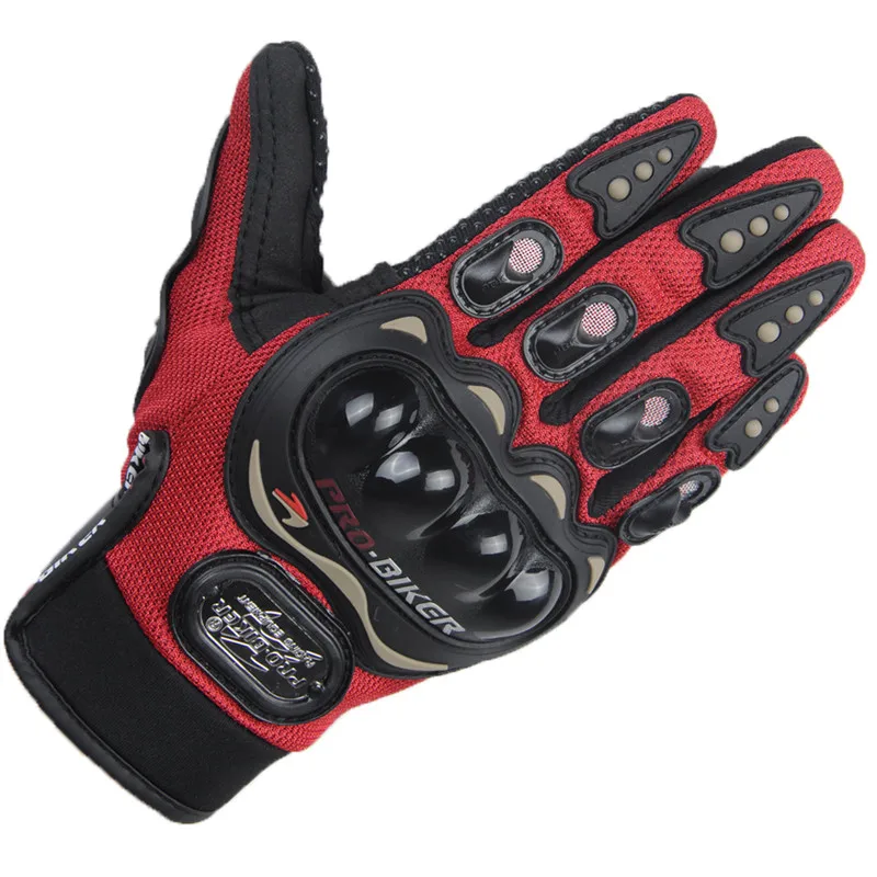 Guantes luvas PRO байкерские перчатки moto rcross полный палец мужские и женские Мотоциклетные Перчатки велосипедные водонепроницаемые перчатки - Цвет: red