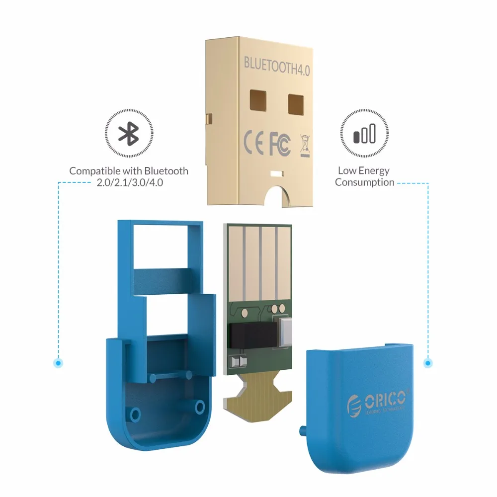 ORICO Bluetooth 4,0 адаптер USB ключ передатчик приемник для ПК для Windows Vista Совместимый Bluetooth 2,1/2,0/3,0