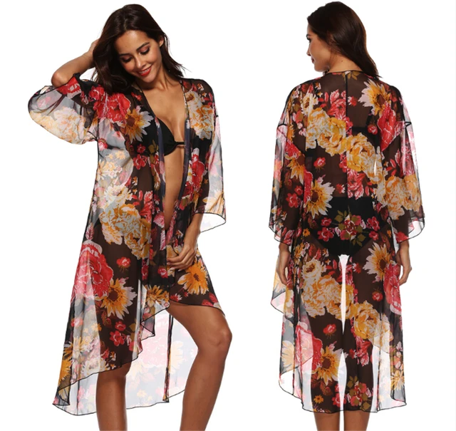 Best Offers Summer Women Lady Chiffon Floral Bikin Cover-Up Beach Dress Swimwear Women Loose Tops Clothes Best Offers Summer Women Lady Chiffon Floral Bikin Cover-Up Beach Dress Swimwear Women Loose Tops Clothes