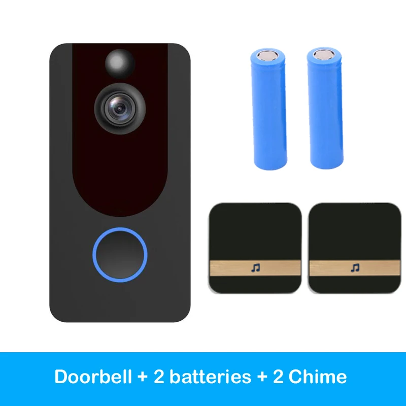 1080P дверной звонок, WiFi, умный беспроводной дверной звонок для безопасности, умный домофон, запись с дистанционным управлением, водонепроницаемый, видео, облачное хранилище, дверной телефон - Цвет: option4