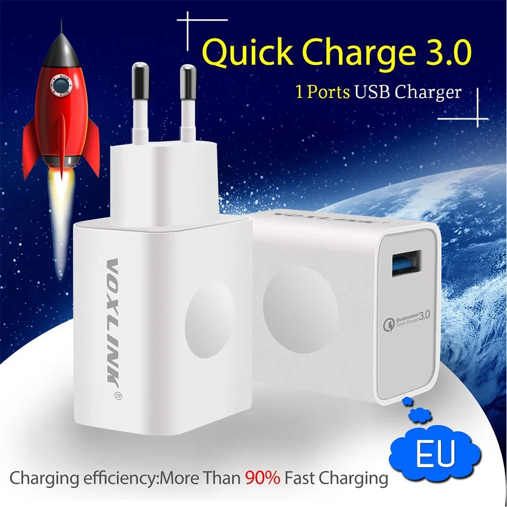 [Qualcomm Сертифицированный] voxlink Quick Charge 3.0 полный 18 Вт USB Turbo стены fast Travel Зарядное