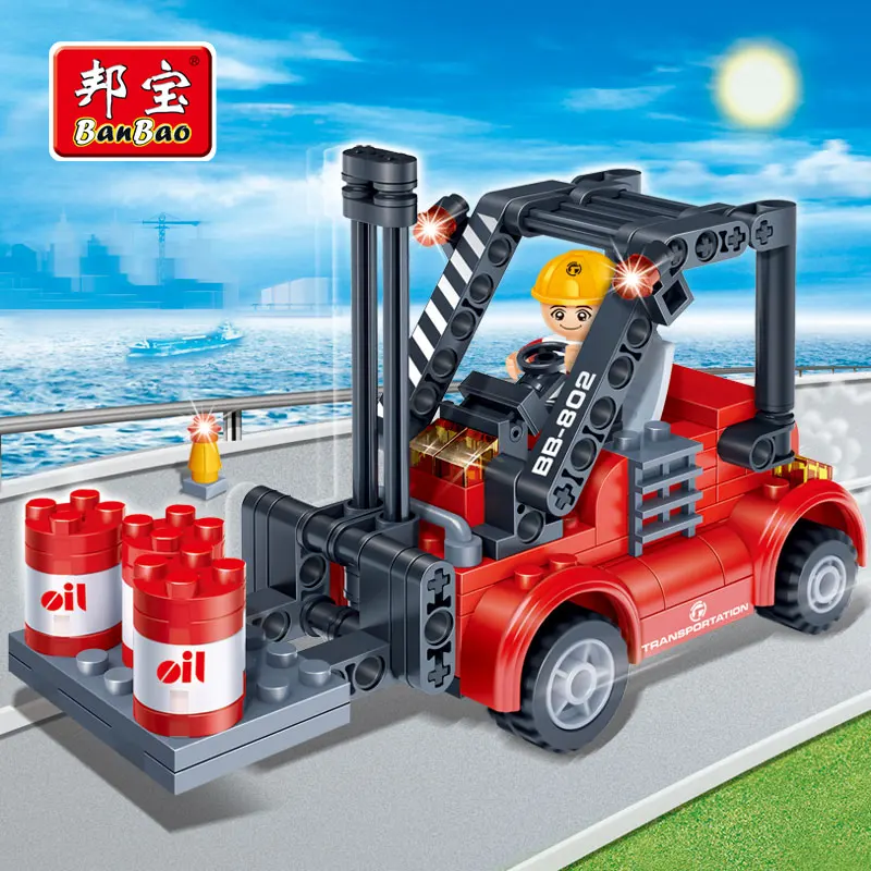 Banbao building block набор Вилочный Погрузчик 8778 Обучающие Головоломка DIY Строительного