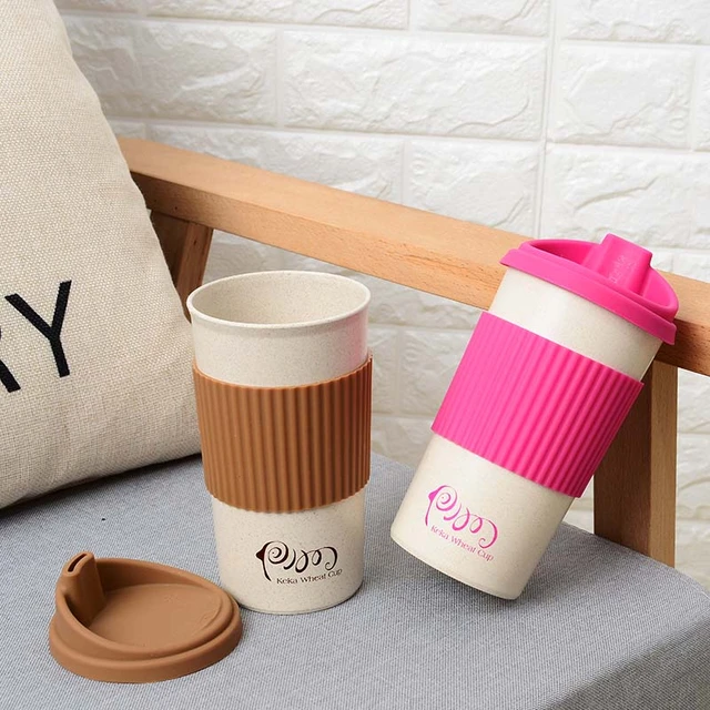 Cute Reusable Travel Cup To Go Coffee Cup Mug With Lid Wheat Stalk Pp Cup  Sleeve For Tea And Coffee - Mugs - AliExpress